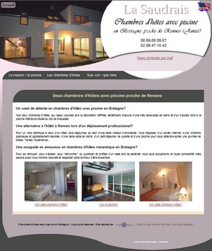 Site Internet des chambres d'hôtes Rennes